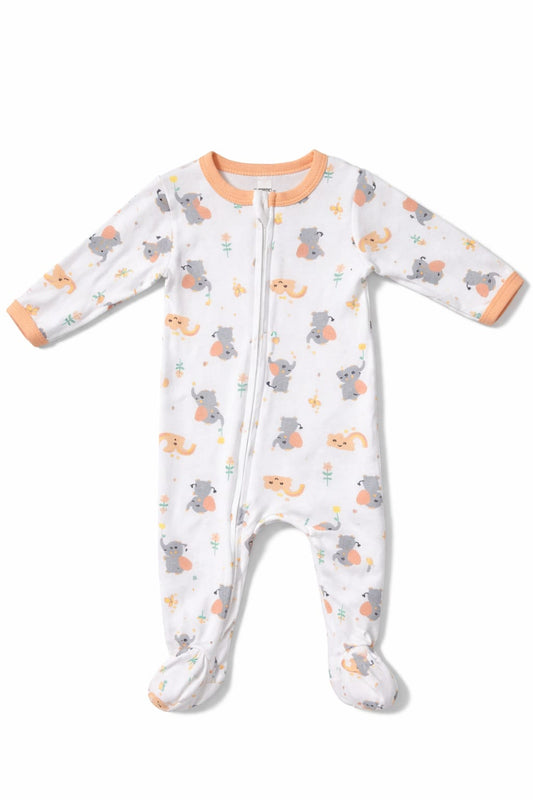 Baby Sleepsuit: Peach Parade