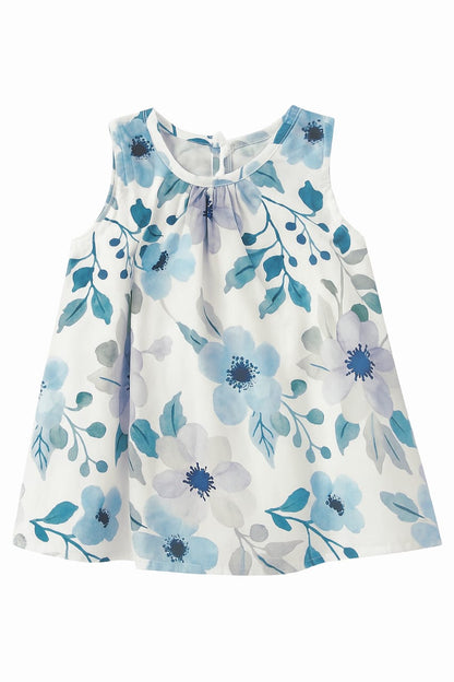 Blue Blossom Top & Trousers Set with Sunglasses