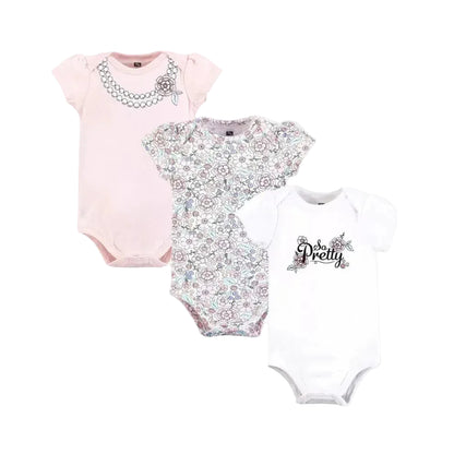3 Pack Short Sleeves Bodysuit: Rozy Dreams Collection