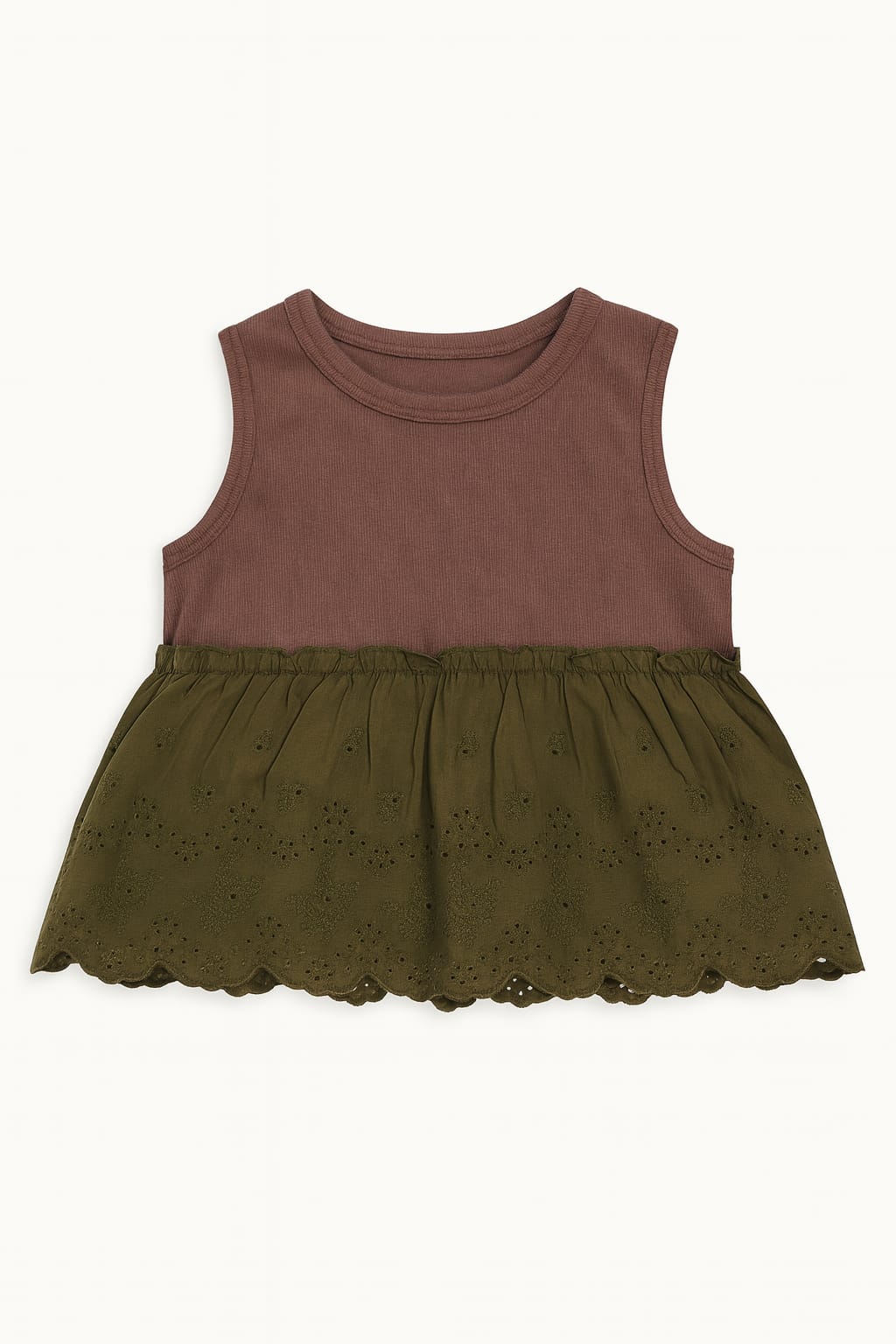 Cotton Top & Striped Trousers Set with Mushroom Accessory