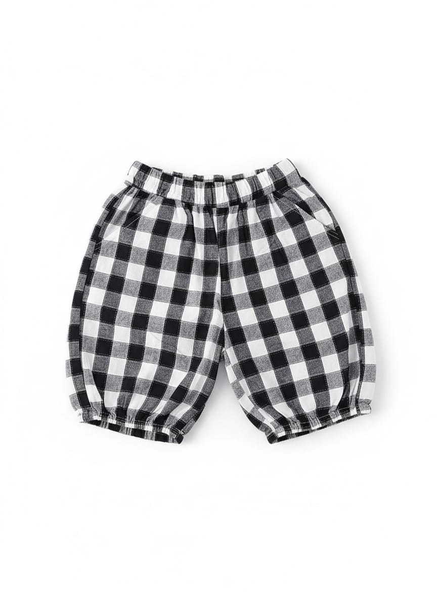 Panda Tee & Gingham Shorts Set