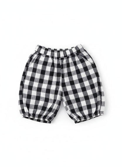 Panda Tee & Gingham Shorts Set