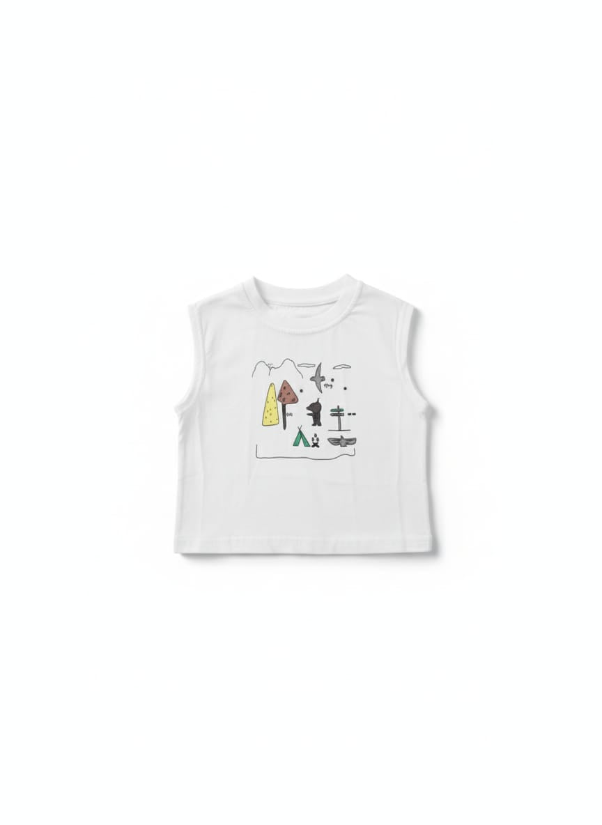 Tropical Print Shirt, Tee & Khaki Shorts Set