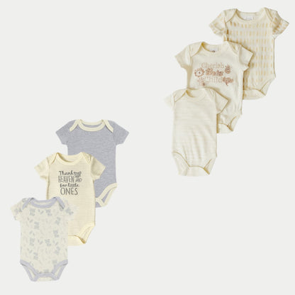 Short Sleeves Bodysuit: 3 Pack