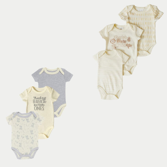 Short Sleeves Bodysuit: 3 Pack