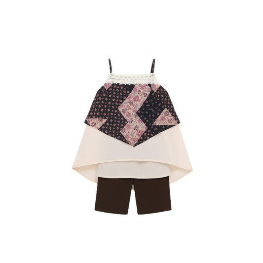 Layered Floral Top & Shorts Set