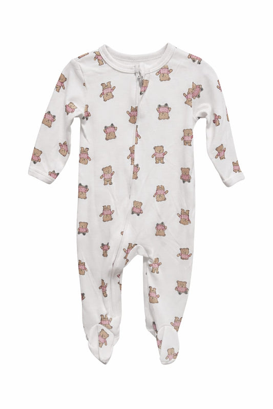 Baby Sleepsuit: Red Bear