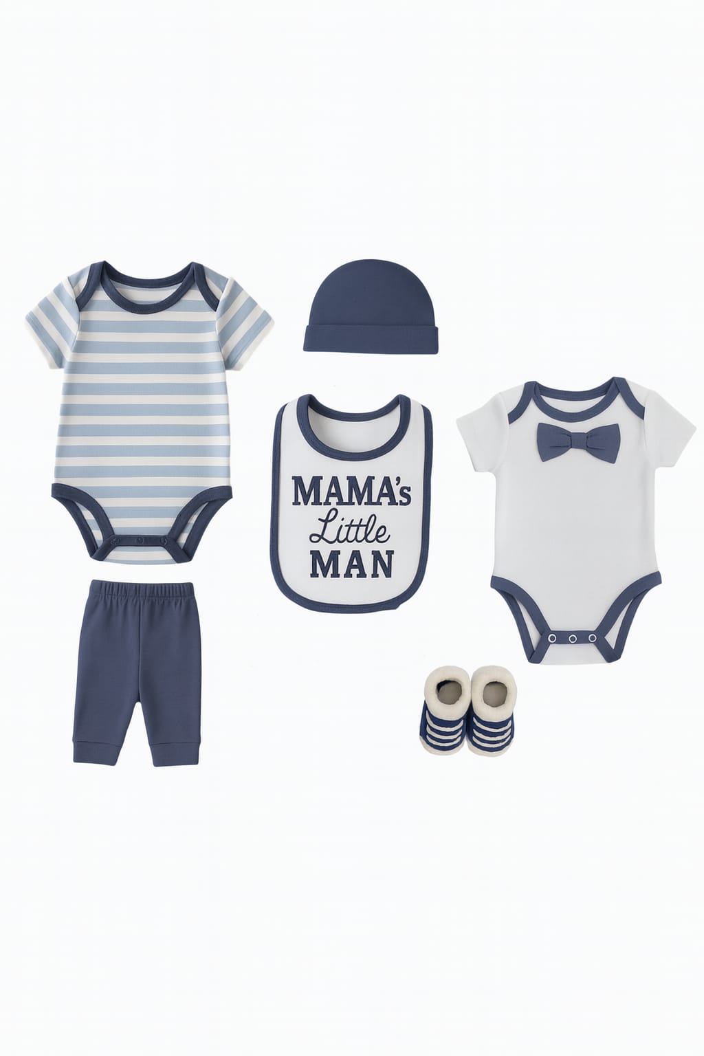 Baby Boy Gift Box: 6 Pcs (0–3 Months)