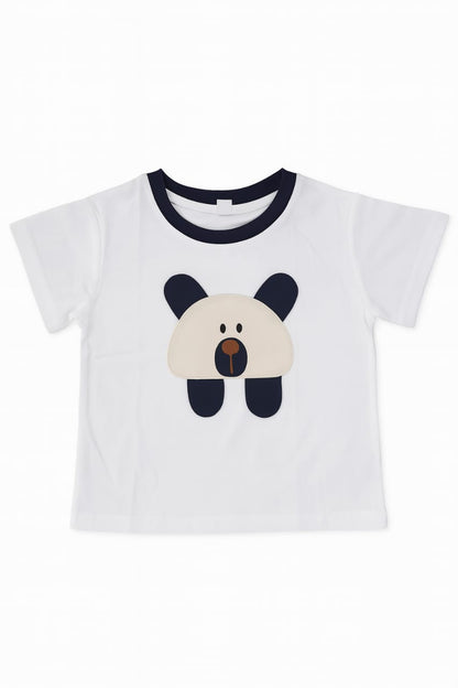 Panda Tee & Gingham Shorts Set
