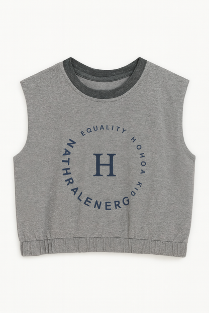 Grey Baggy Tee & Puff Trousers Set