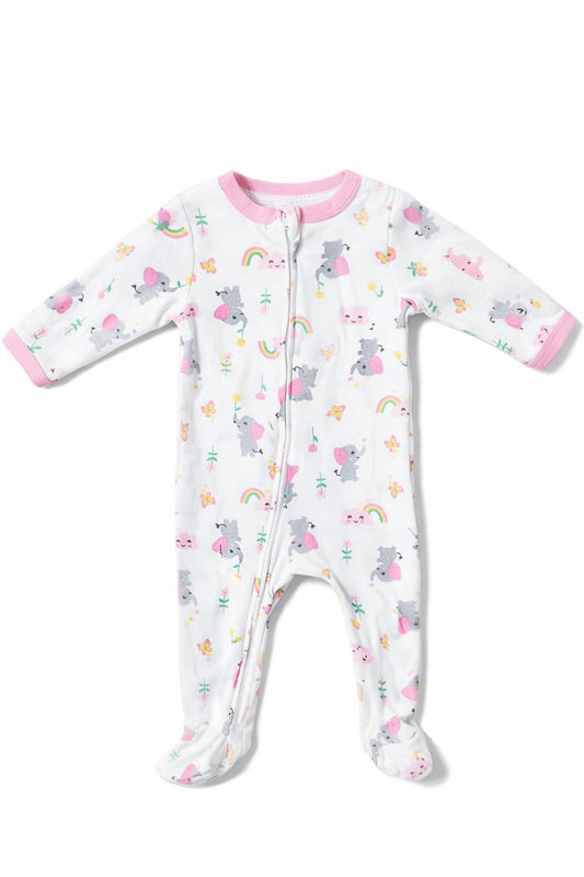 Baby Sleepsuit: Blush Elephant