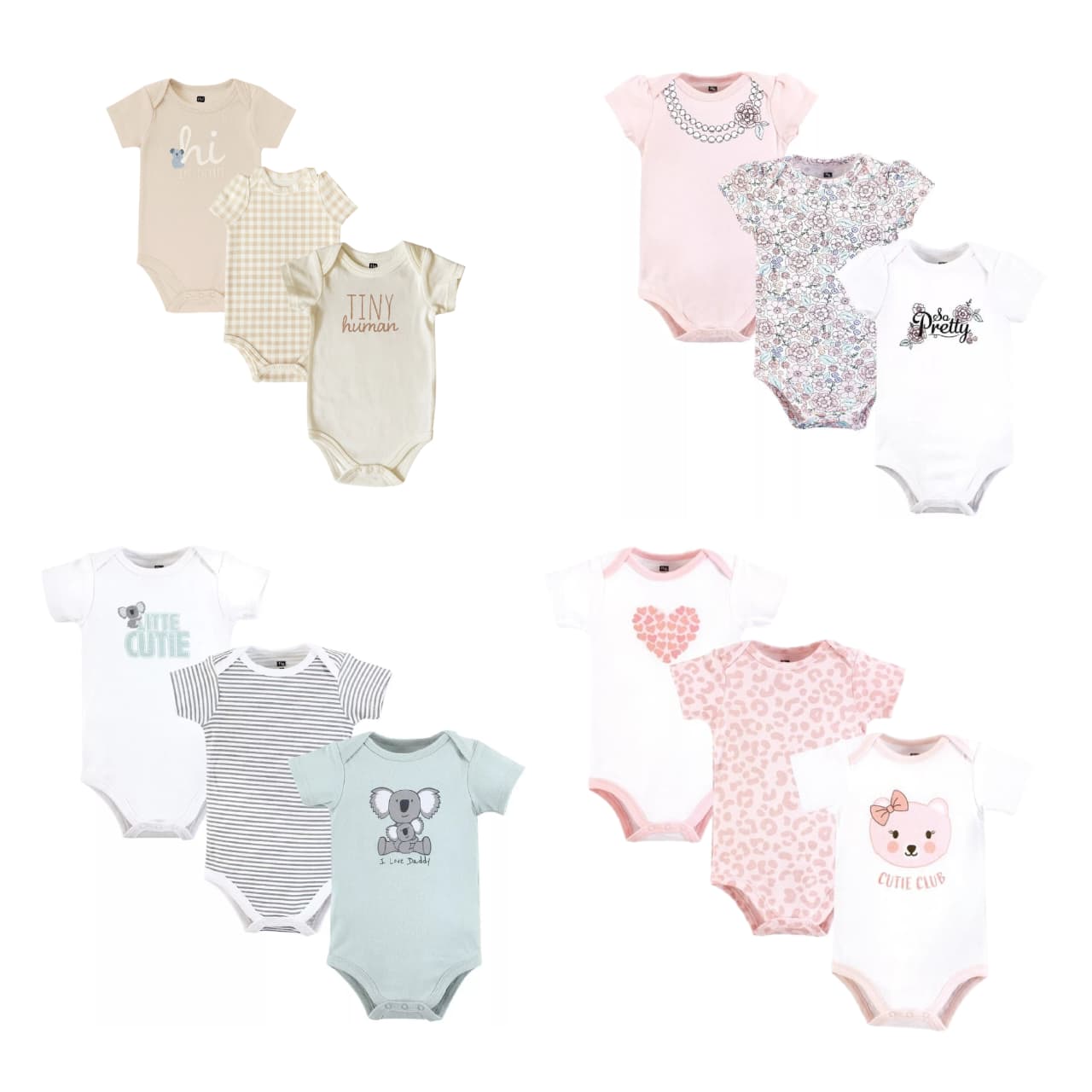 Short Sleeves Bodysuit: 3 Pack