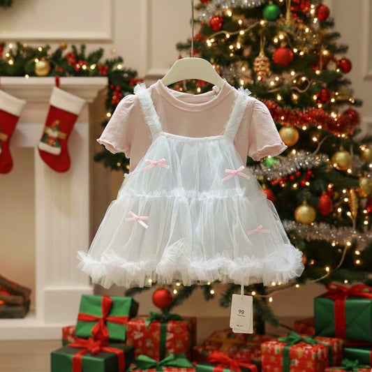 Pink Tutu Layered Dress Set