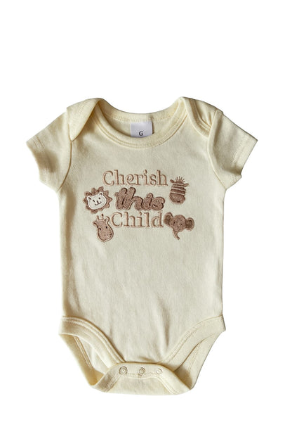 3 Pack Short Sleeves Bodysuits: Little Safari Collection