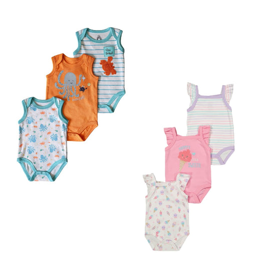 Sleeveless Bodysuit: 3 Pack