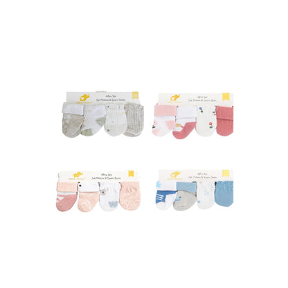 Baby Mittens & Socks Set: 4 Pcs